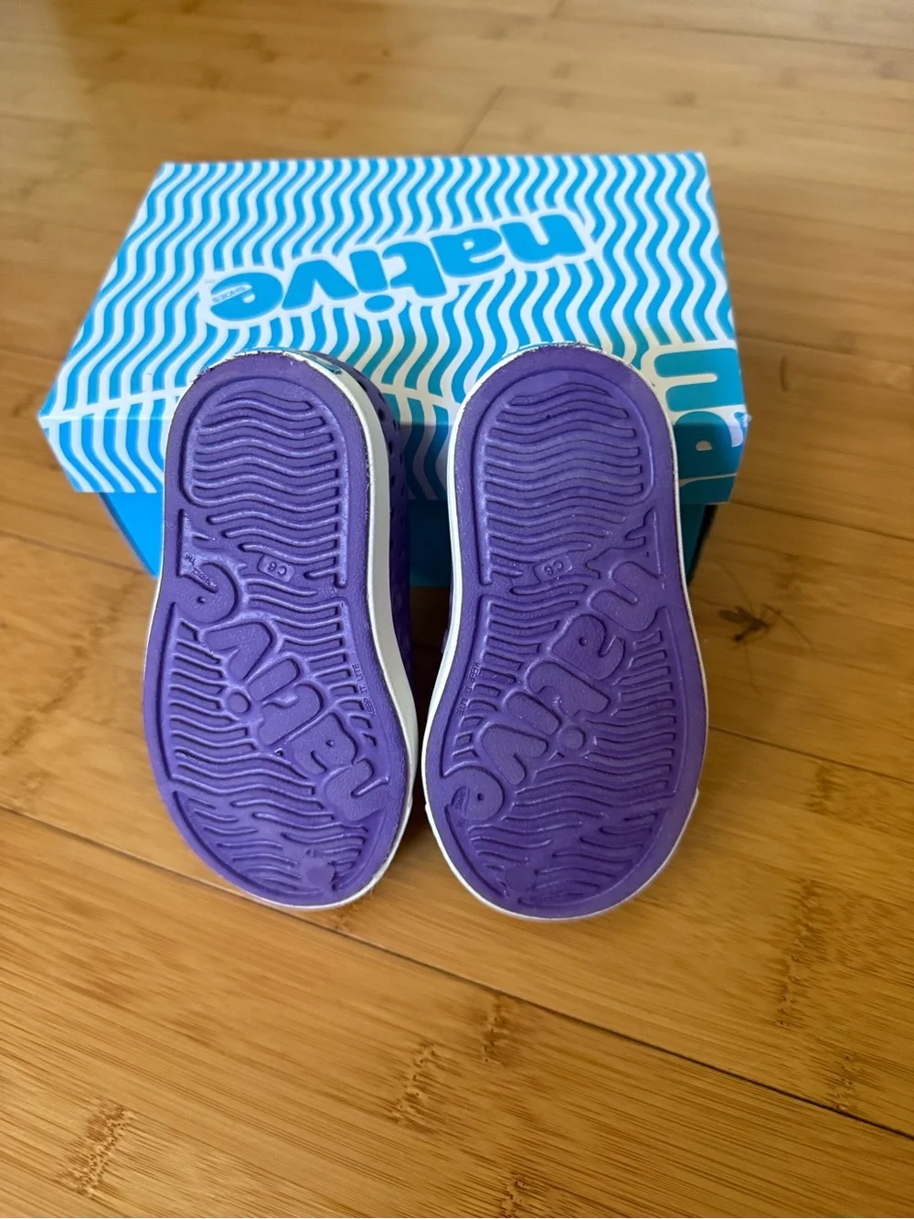 Native Kids Water Shoes — Purple with White Toe